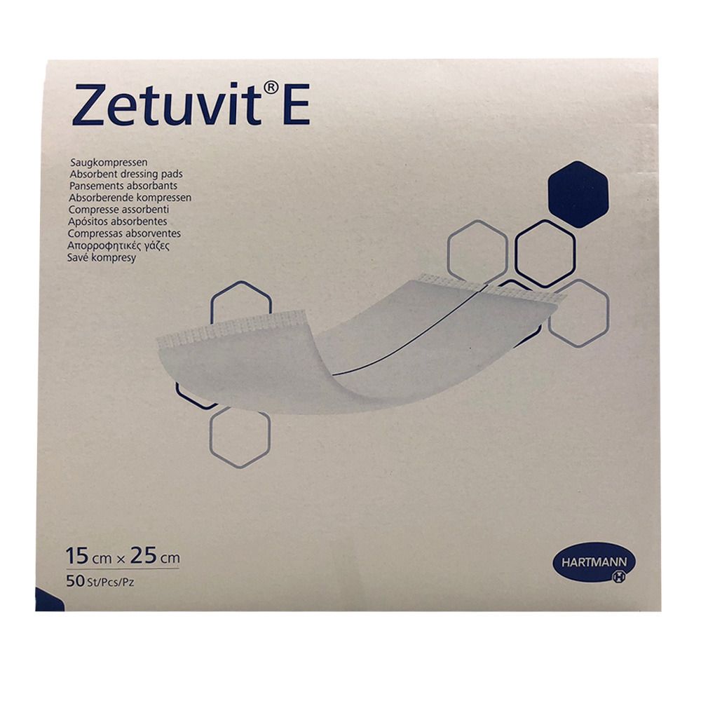 Zetuvit E, Pansement Très Absorbant, Non Adhérent à La Plaie, 15 Cm X 25 Cm (ref. 413863),