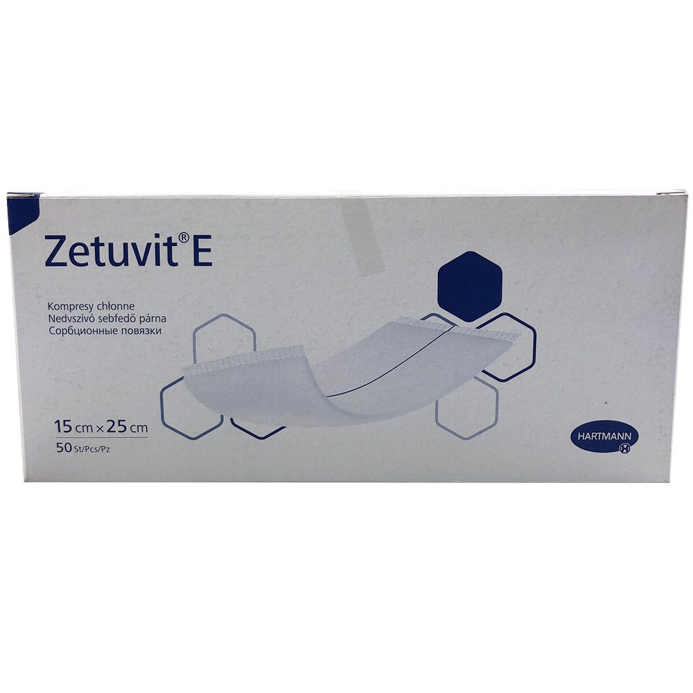 Zetuvit E, Pansement Très Absorbant, Non Adhérent à La Plaie, 15 Cm X 25 Cm (ref. 413863),