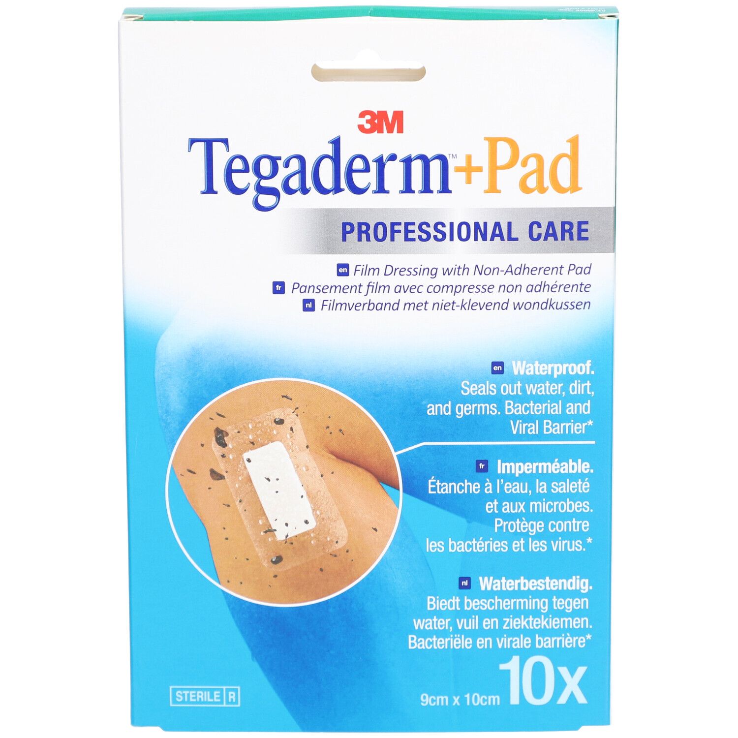 3M Tegaderm™ + Pad Filmverband met niet-verklevend kompres, steriel, 9 cm x 10 cm