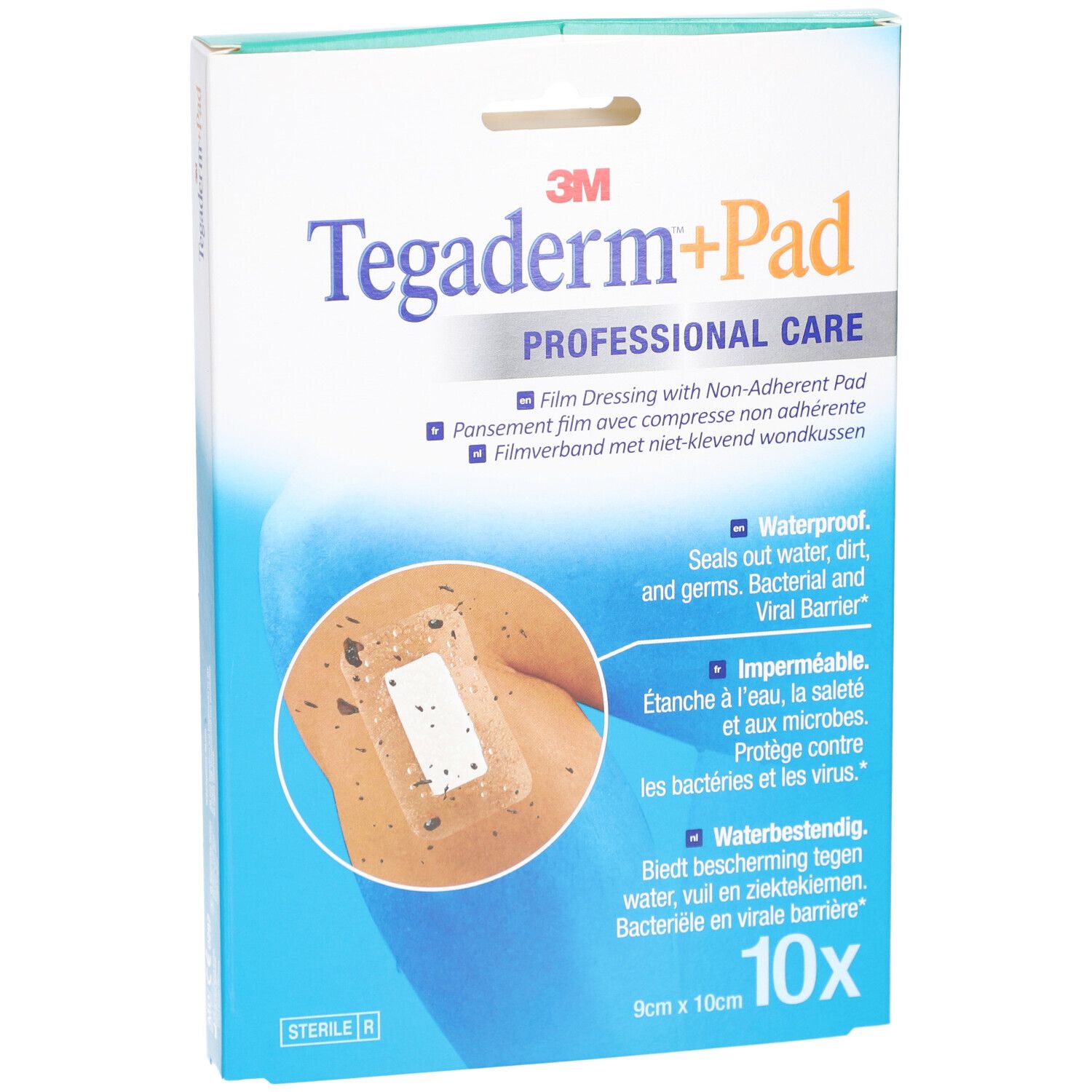 3M Tegaderm™ + Pad Filmverband met niet-verklevend kompres, steriel, 9 cm x 10 cm