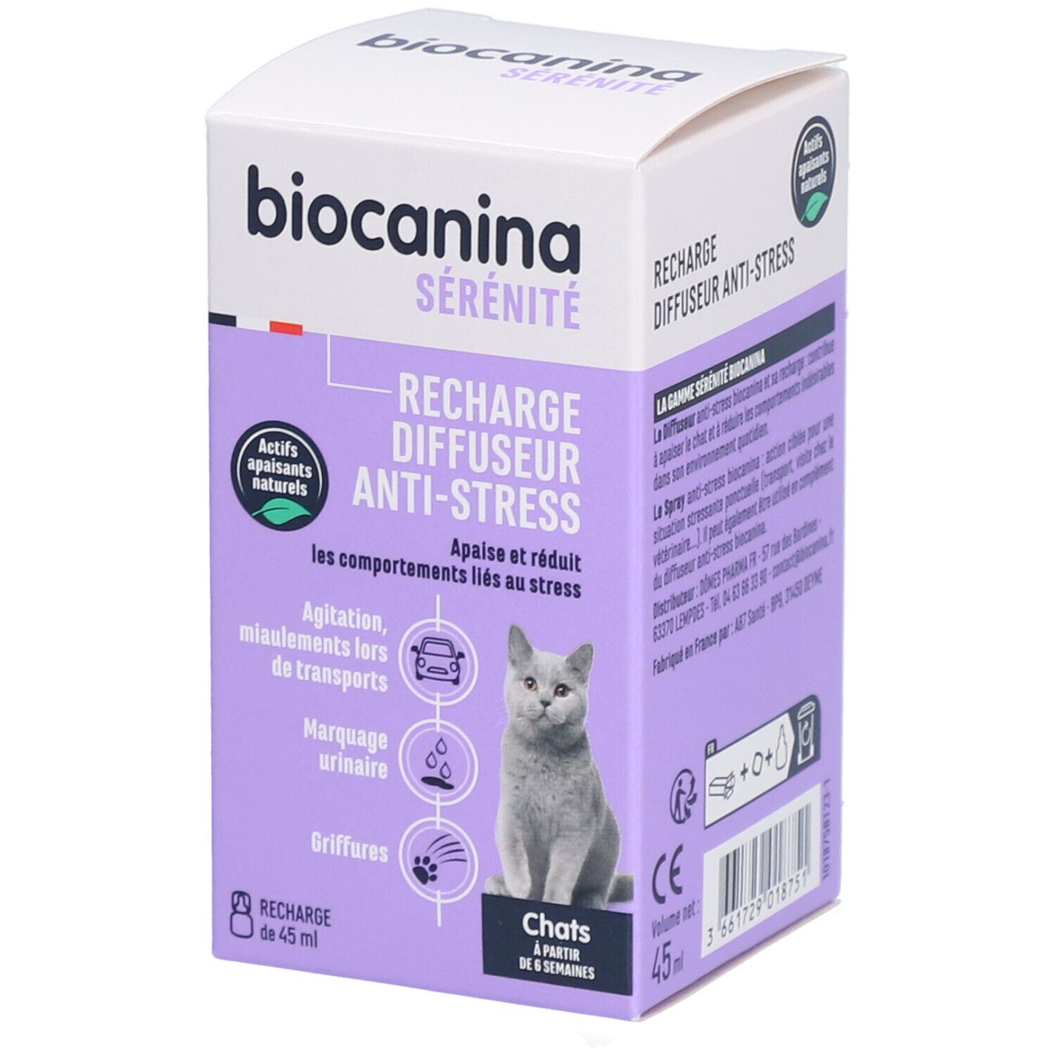 BIOCANINA SÉRÉNITÉ DIFFUSEUR ANTI - STRESS RECHARGE - Solution antistress apaisante rechar