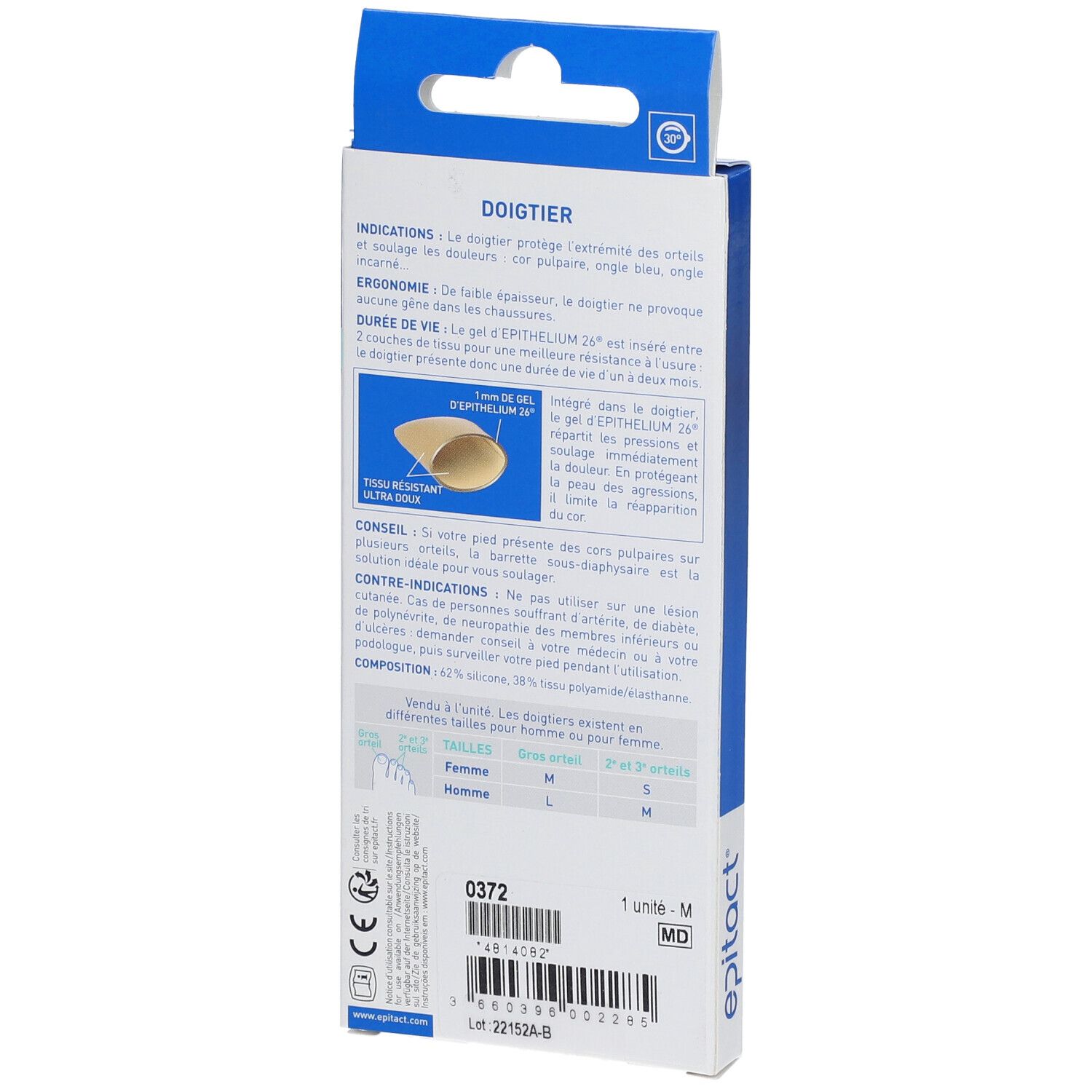 Epitact® Vingerhoed Likdoorn, ingegroeide teennagel M