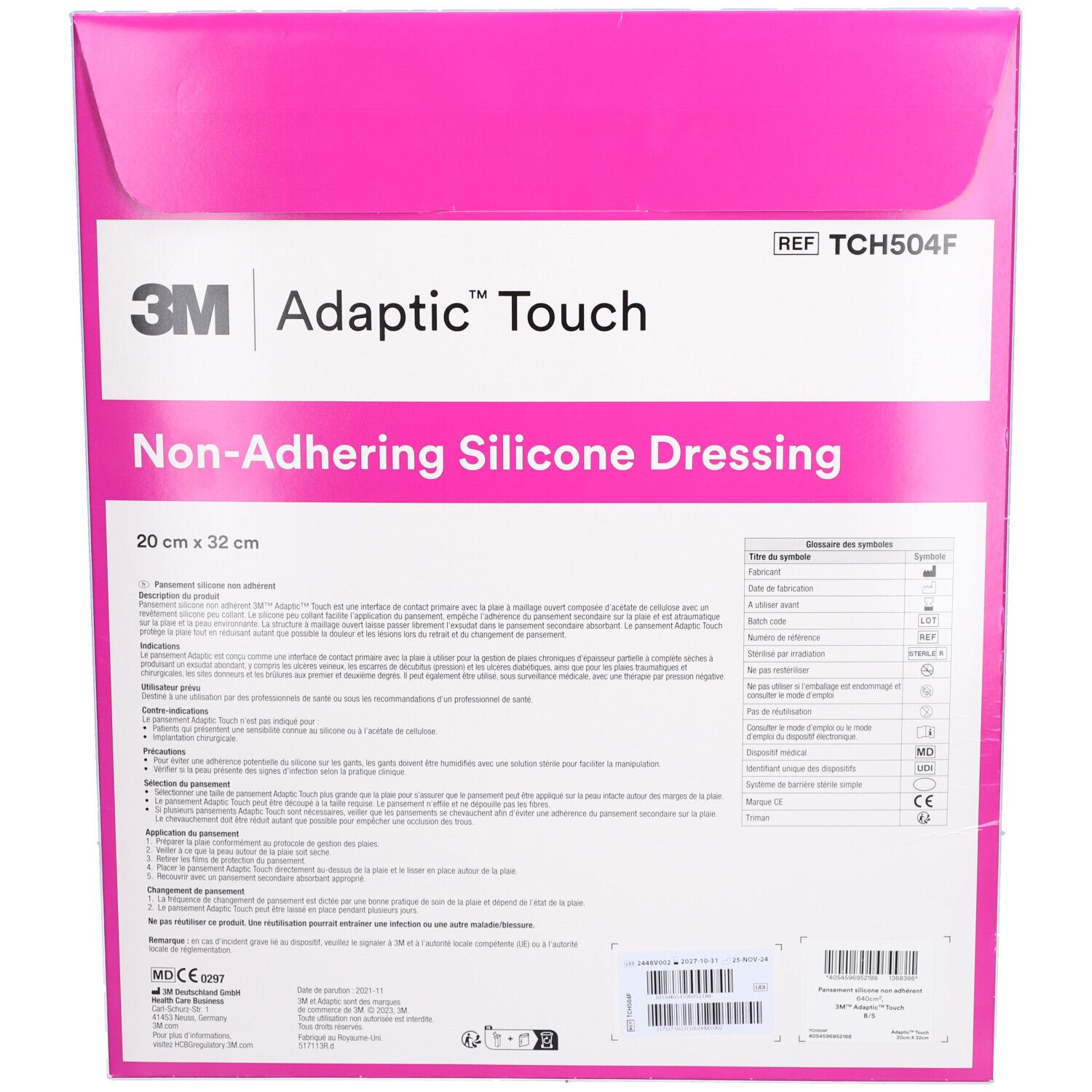 3M Adaptic™ Touch Steriel Niet-verklevend Silicone Interface verband 20 x 32 cm
