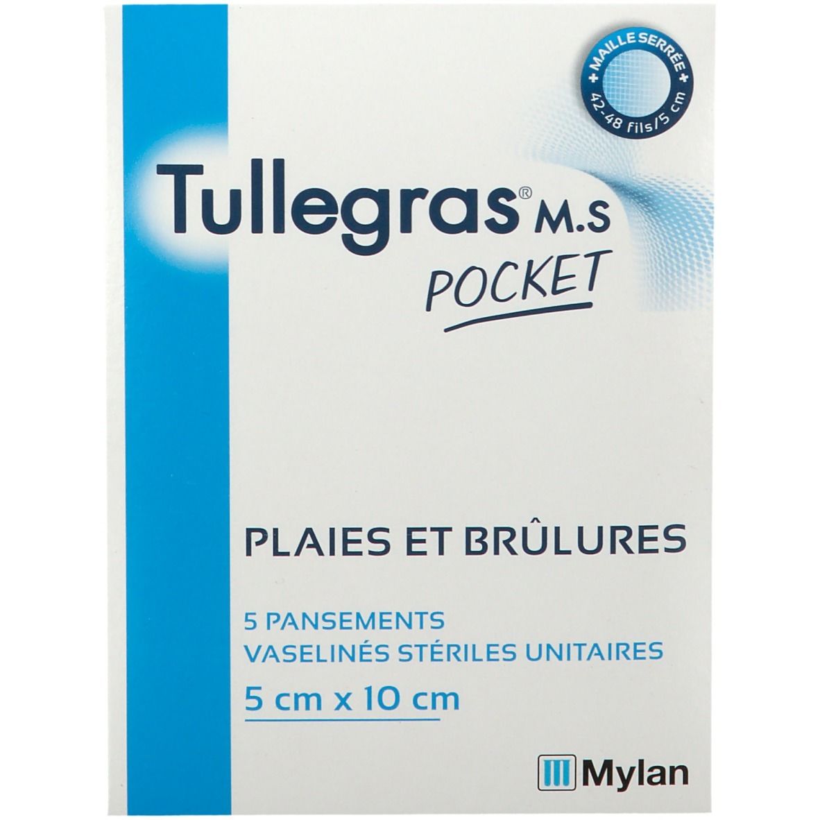 T​ulle Gras MS Pocket, Pansement gras protecteur, vaseliné, stérile