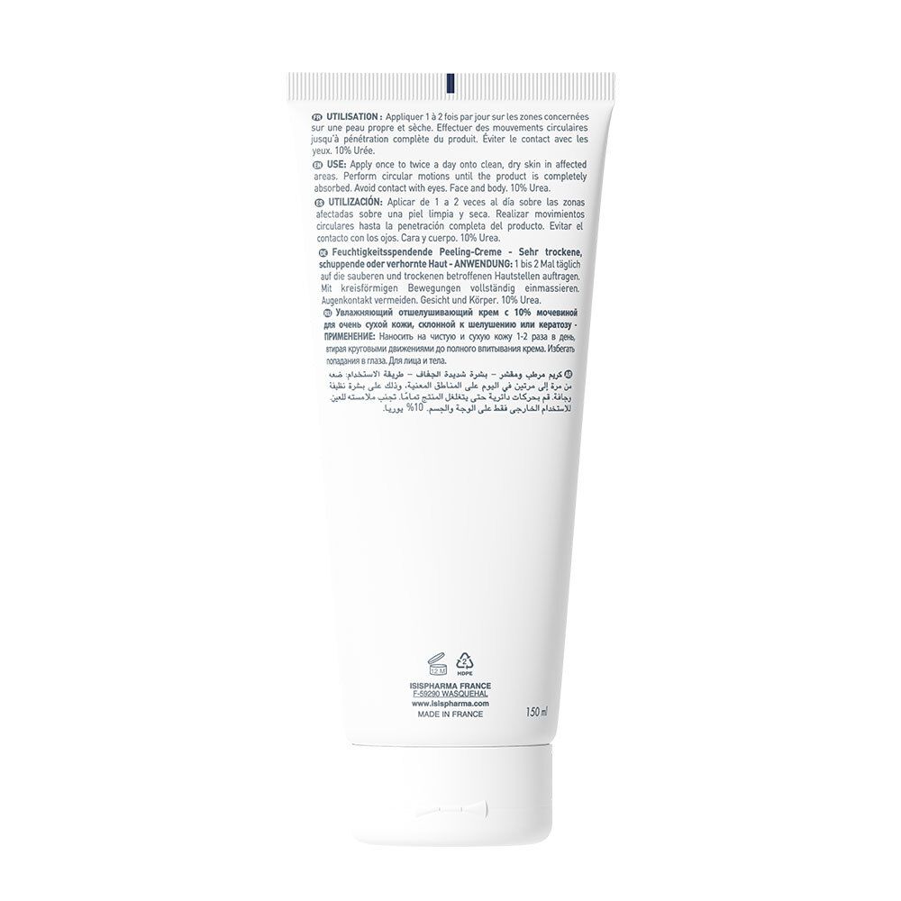 Achterkant van een witte tube. Tekst in meerdere talen. Bevat informatie over gebruik en ingrediënten.