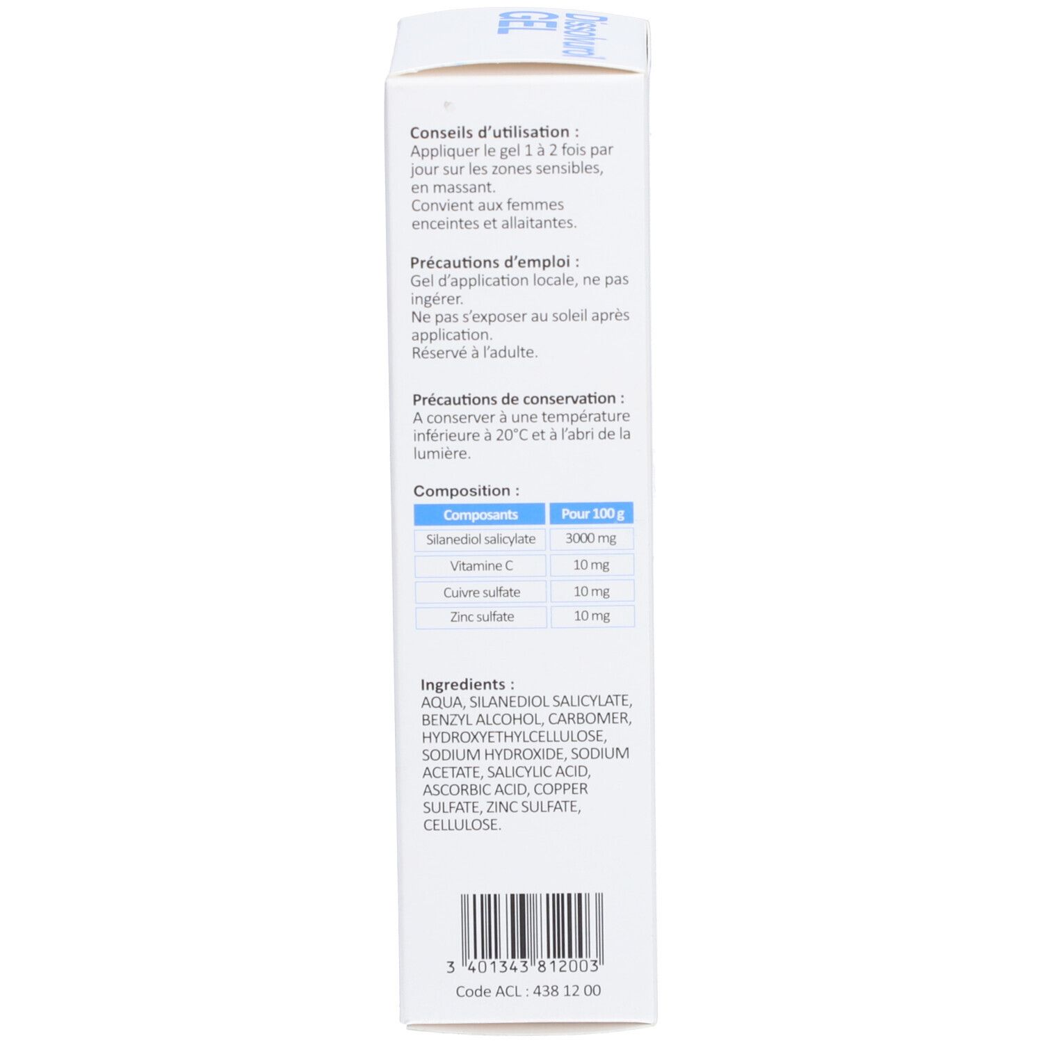 Dissolvurol Gel - Silicium, Vitamines C, Cuivre, Zinc