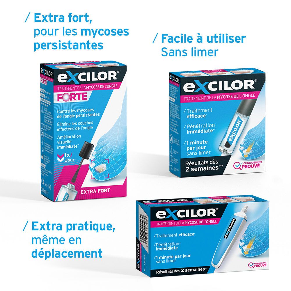 EXCILOR FORTE TRAITEMENT DE LA MYCOSE DE L'ONGLE - Solution pour application locale, dispo