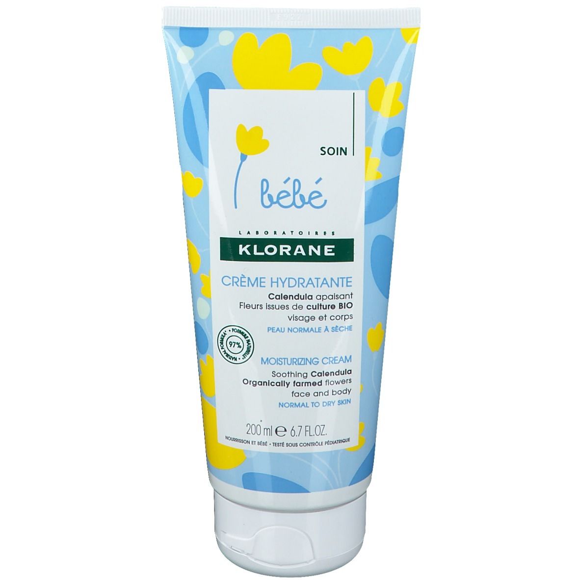 KLORANE BÉBÉ SOIN CRÈME HYDRATANTE - Crème hydratante au calendula bio.  - tube 200 ml
