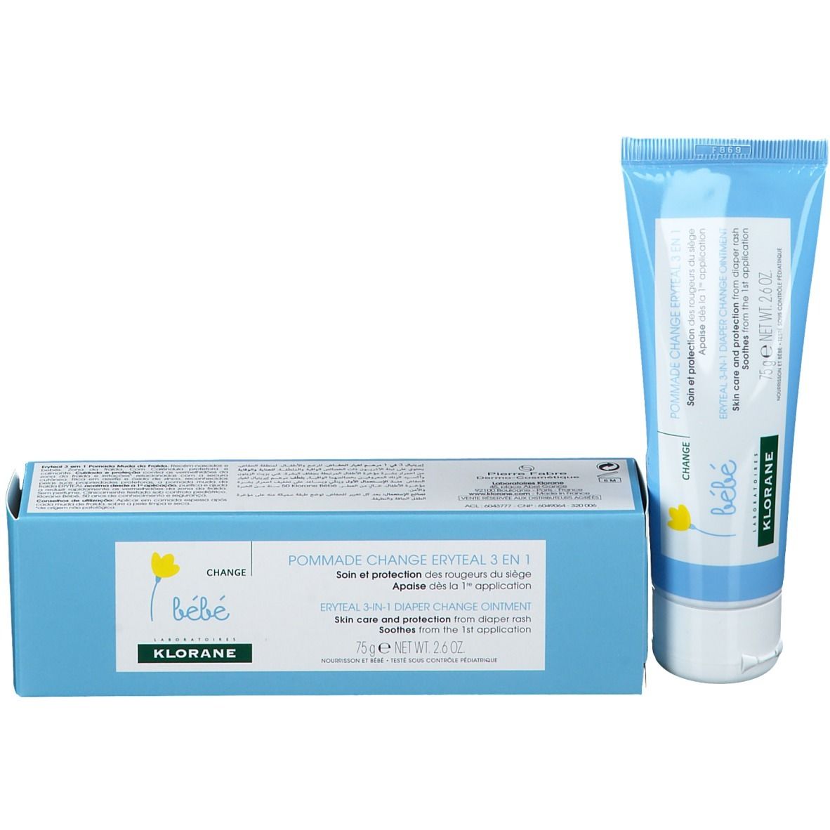 KLORANE Bébé Pommade Change Eryteal 3 en 1 Au Calendula Bio