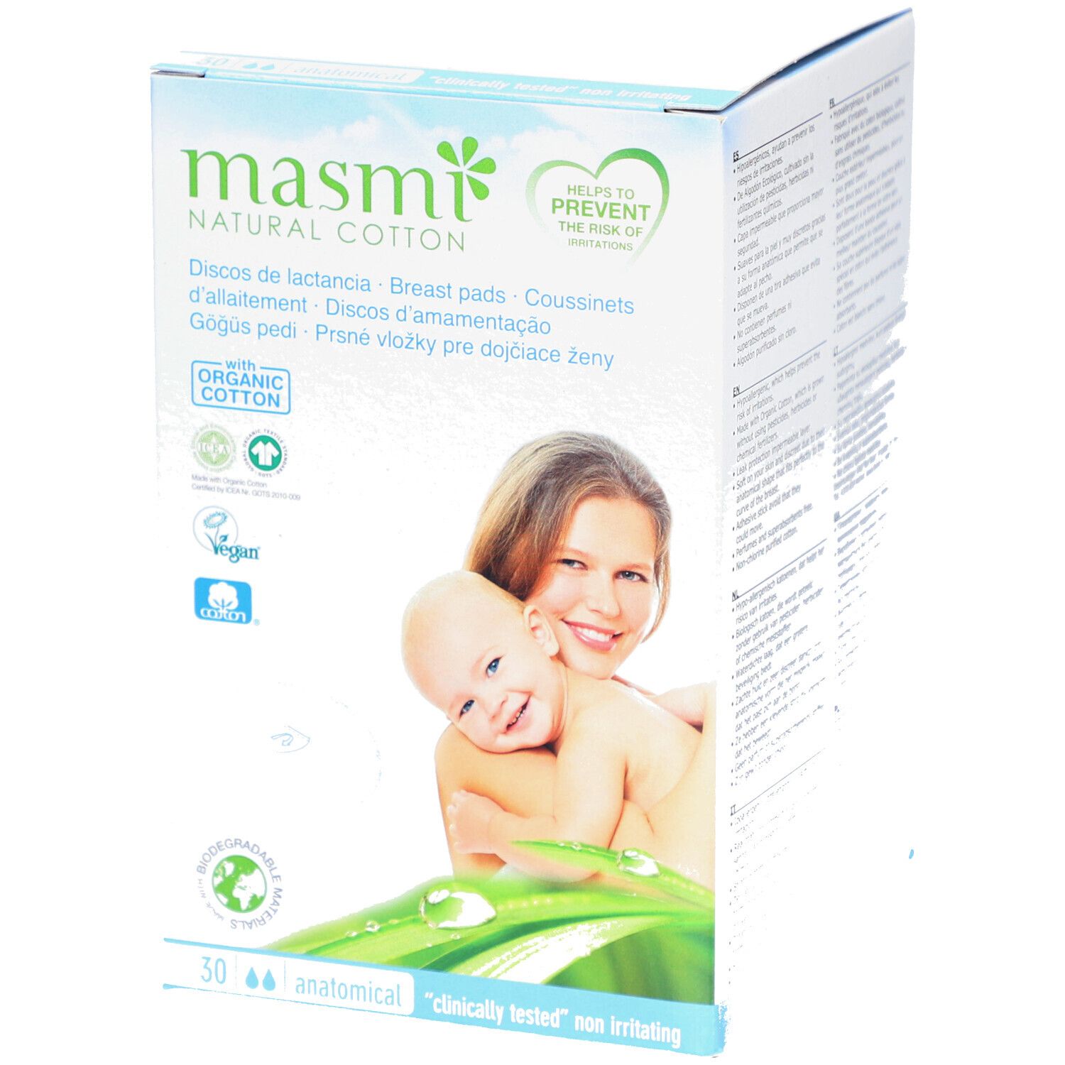 Masmi Coussinets d'Allaitement en Coton Bio