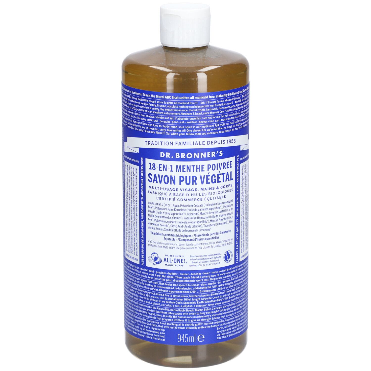 Dr. Bronner's 18-in-1 Zuiver Plantaardige Zeep Pepermunt