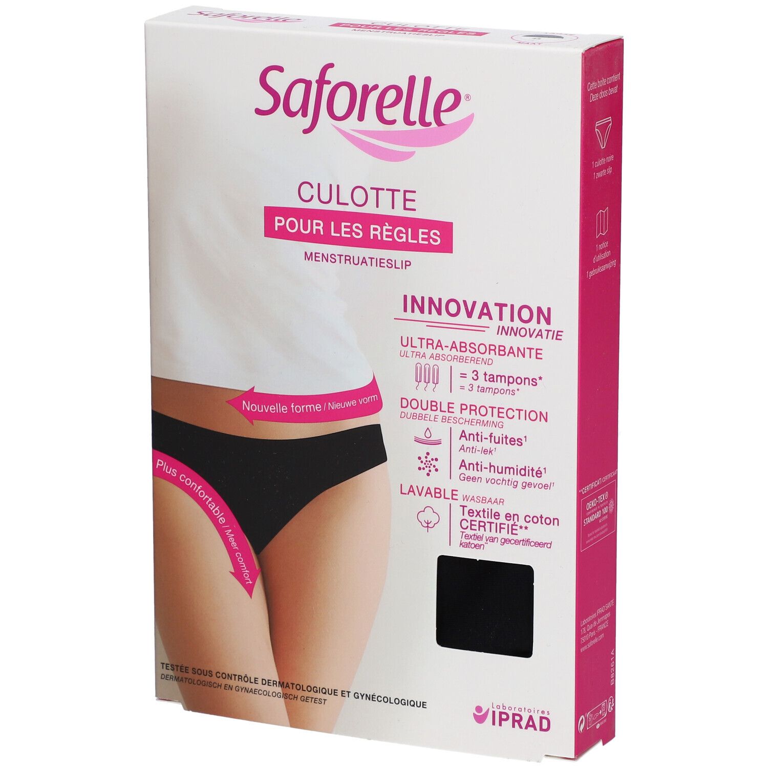 Saforelle® Zwarte Ultra Absorberende Slip Maat 44