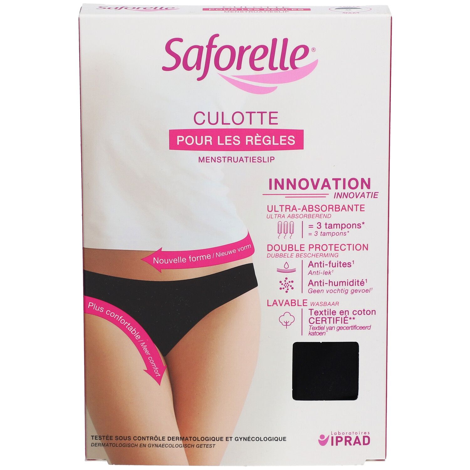 Saforelle® Zwarte Ultra Absorberende Slip Maat 44