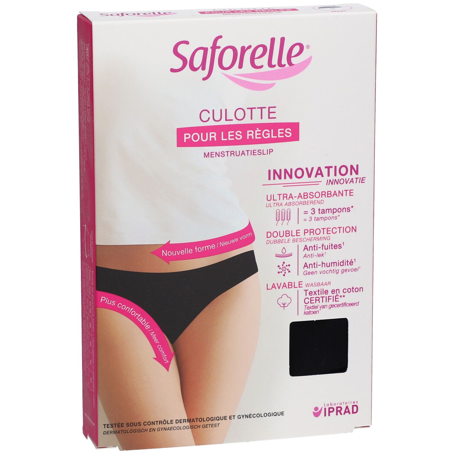 Saforelle® Zwarte Ultra Absorberende Slip Maat 44