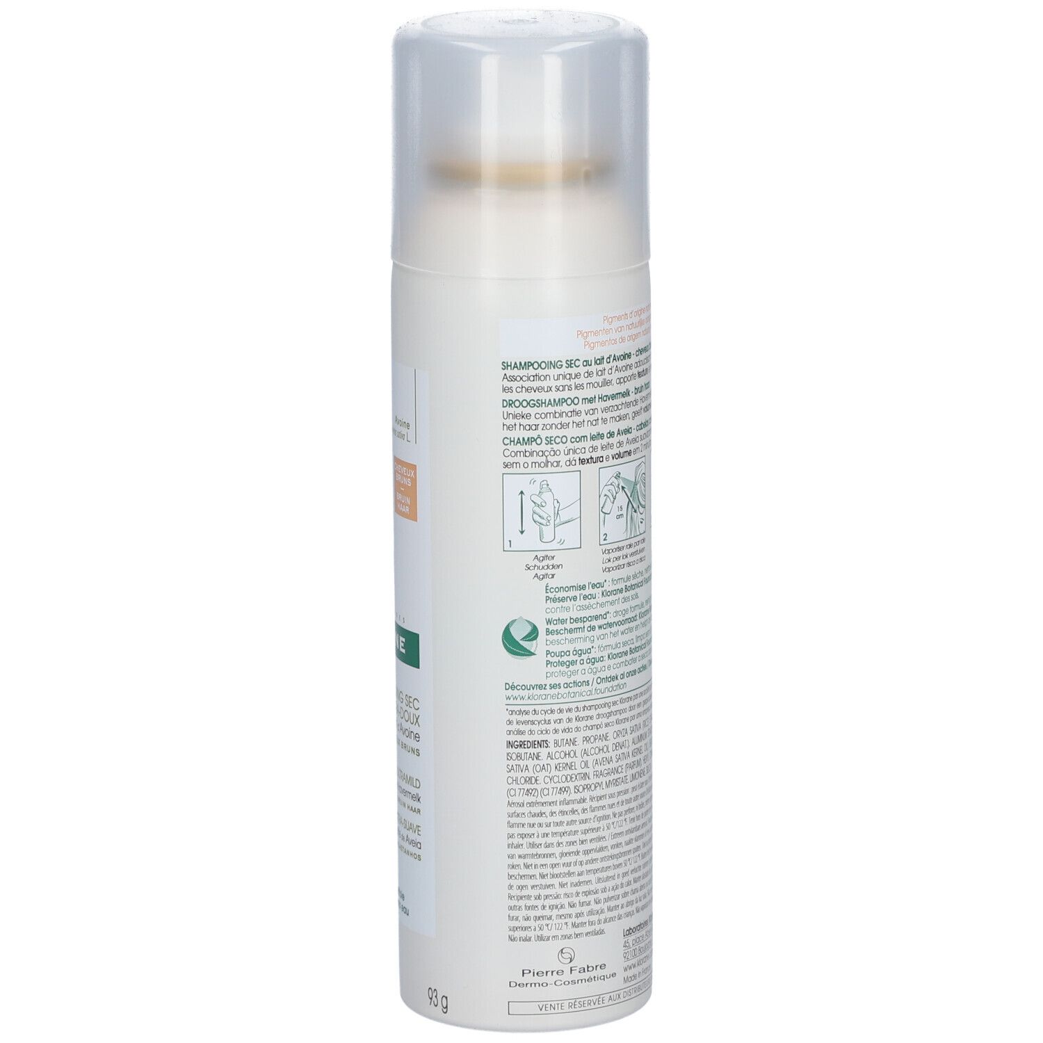 KLORANE CAPILLAIRE LAIT D'AVOINE - Shampoing sec extradoux au lait d'avoine, cheveux bruns