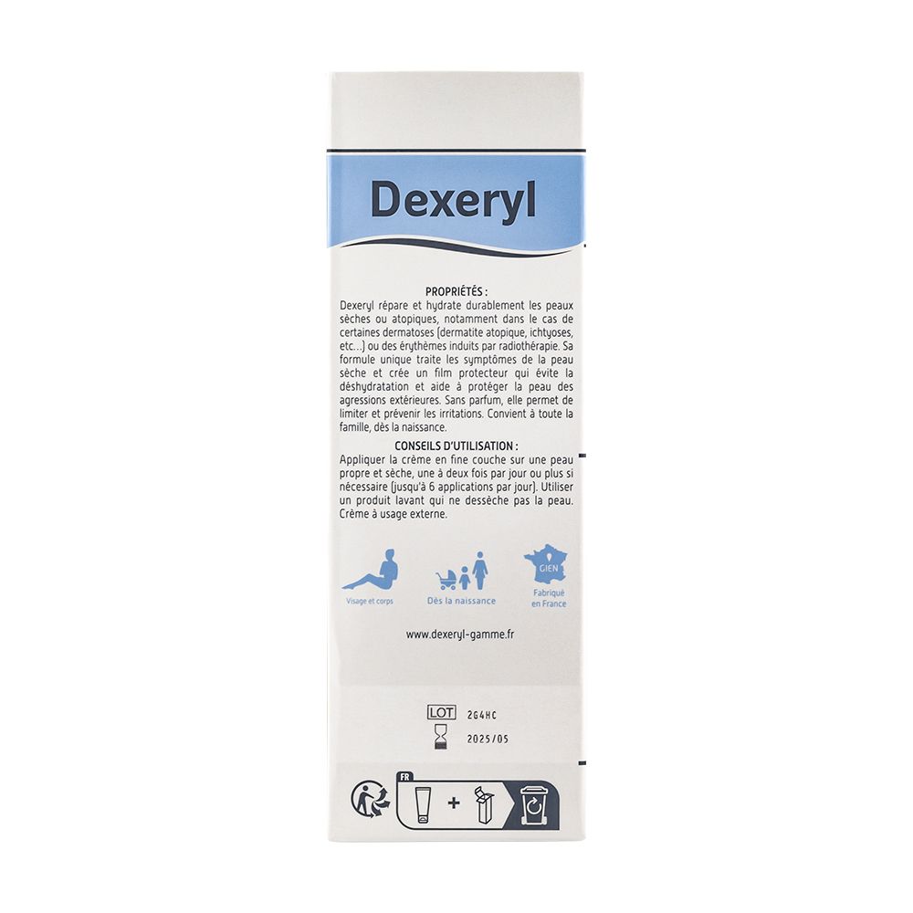 Dexeryl Crème Sécheresse Cutanée sans parfum