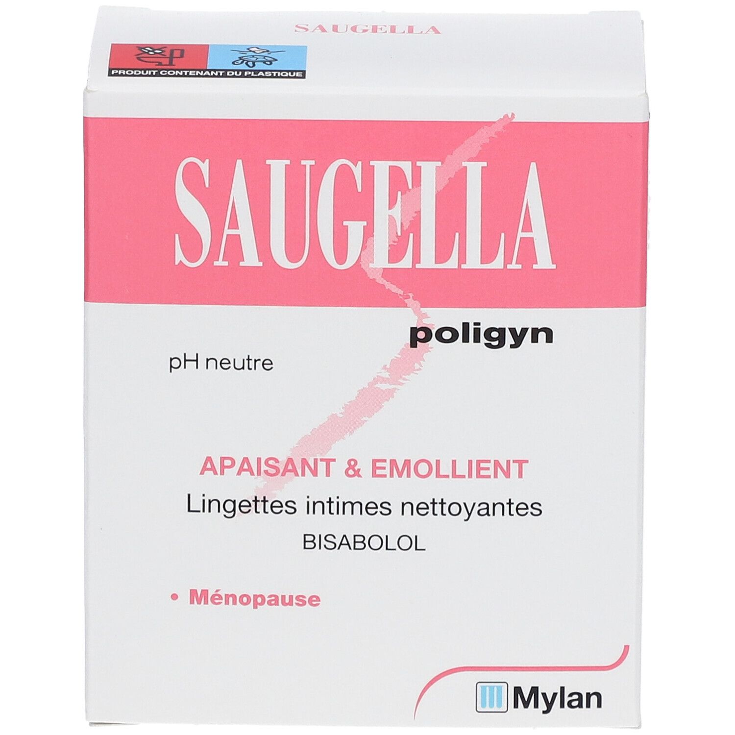 SAUGELLA POLIGYN LIGNE ROSE LINGETTES INTIMES NETTOYANTES - Lingette imprégnée pour usage