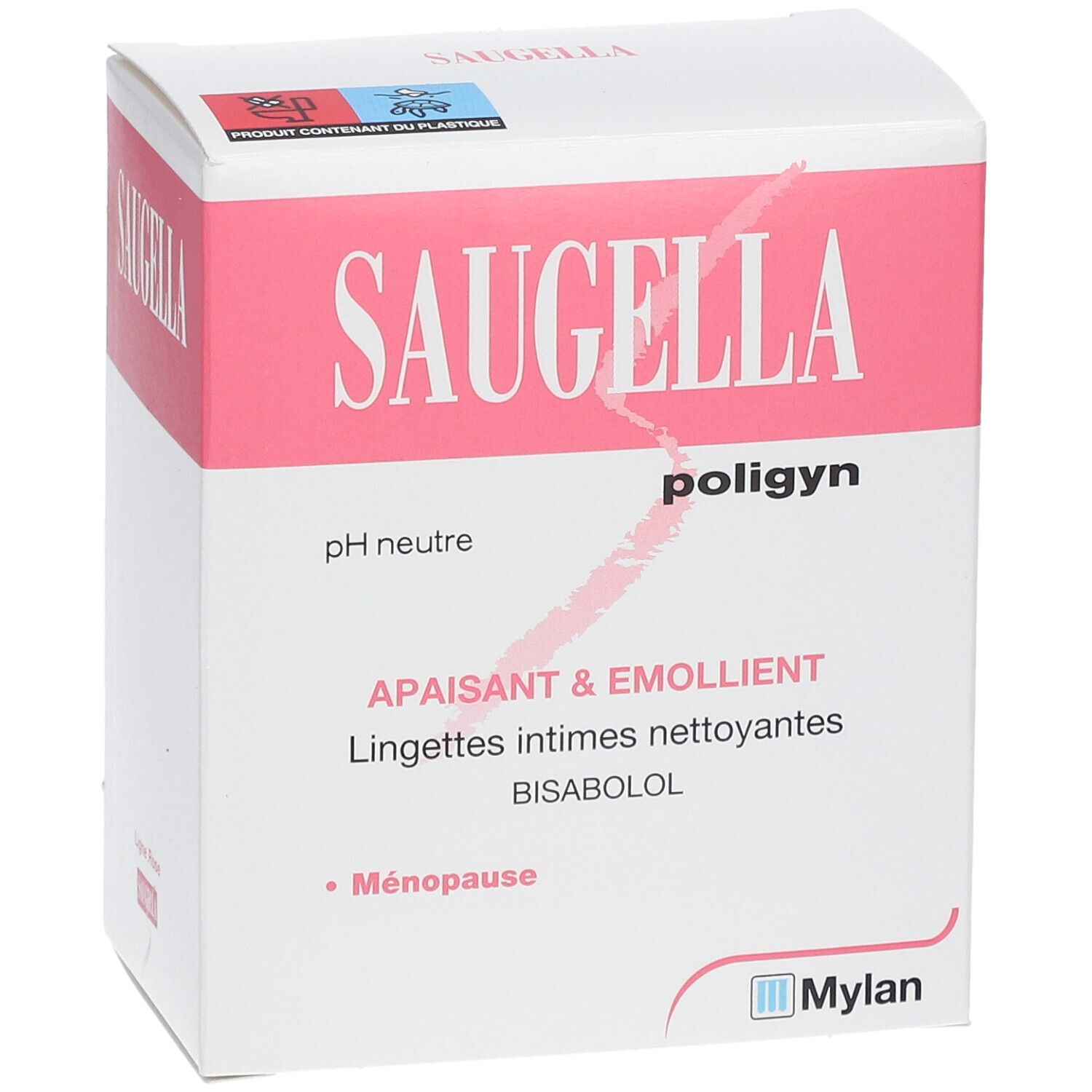 SAUGELLA POLIGYN LIGNE ROSE LINGETTES INTIMES NETTOYANTES - Lingette imprégnée pour usage