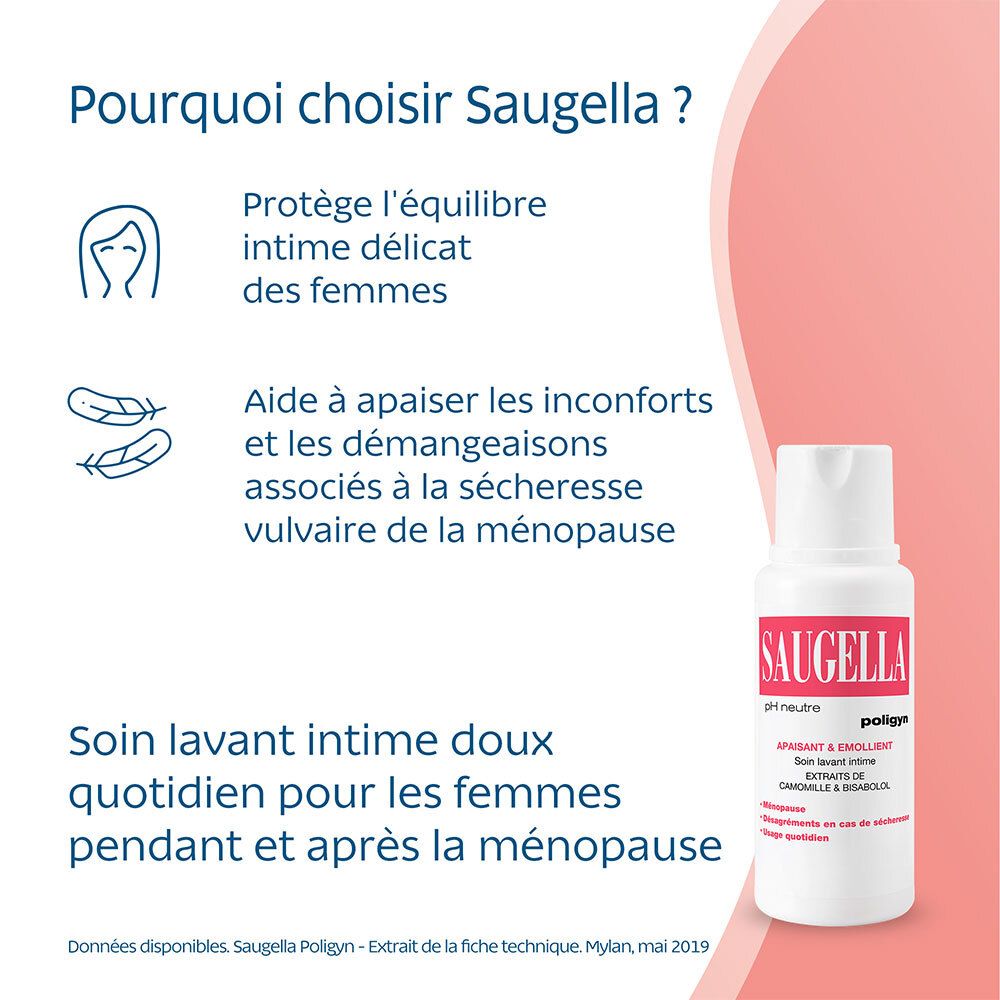 SAUGELLA POLIGYN LIGNE ROSE SOIN LAVANT INTIME - Soin lavant pour usage intime.  - fl 250