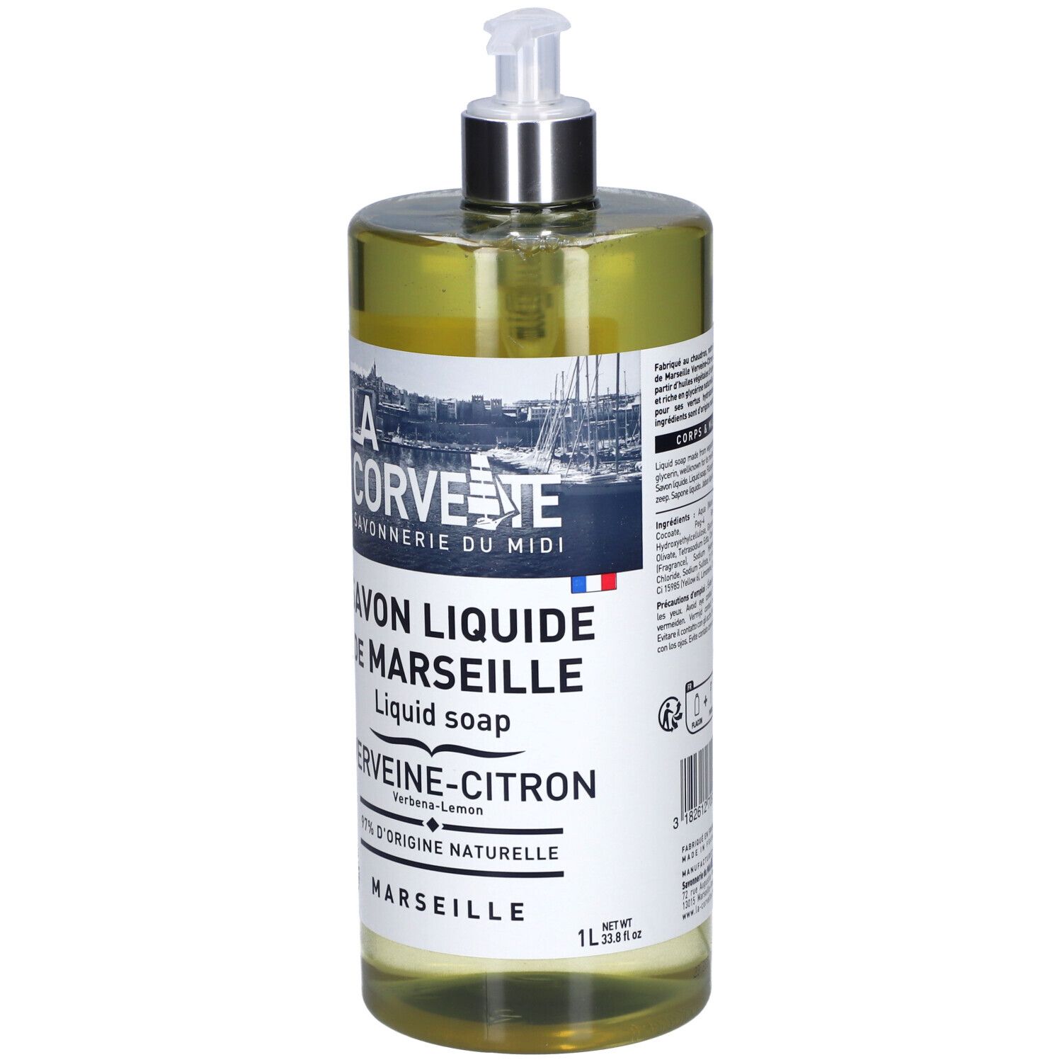 LA CORVETTE Savon liquide de Marseille Verveine-Citron