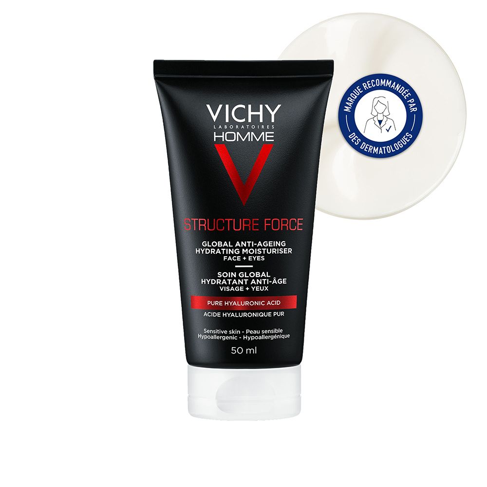 VICHY HOMME STRUCTURE FORCE SOIN GLOBAL HYDRATANT ANTIÂGE. Tube 50 ml