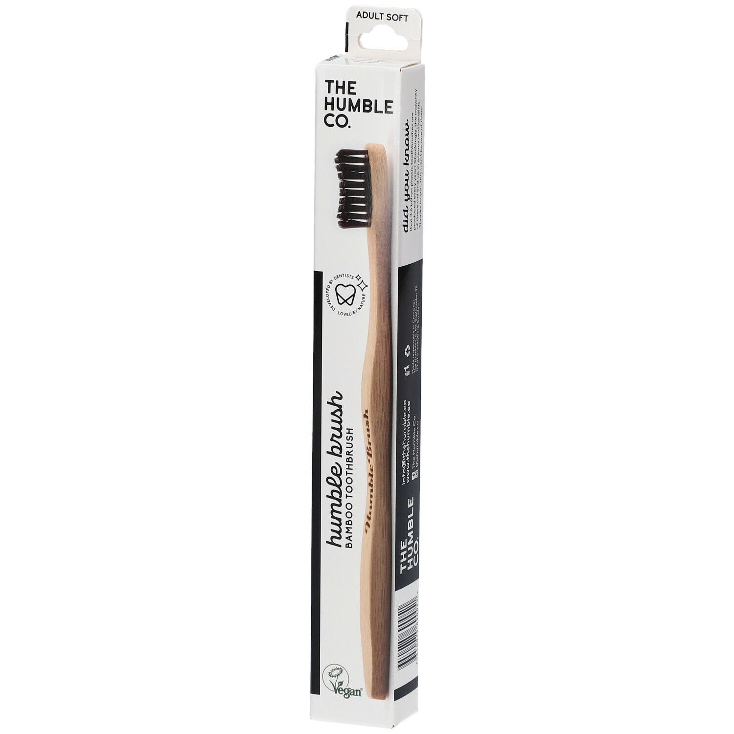 The Humble Co. Humble Brush® Bamboe Tandenborstel Volwassenen Zacht Zwart