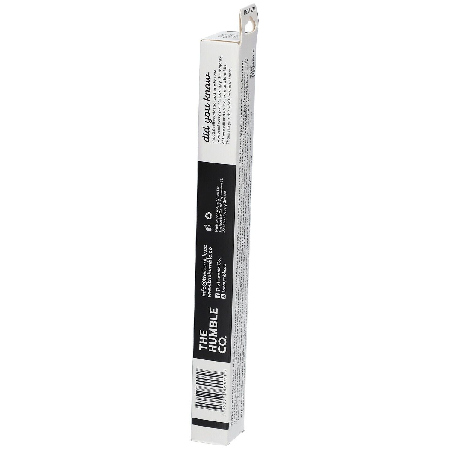 The Humble Co. Humble Brush® Bamboe Tandenborstel Volwassenen Zacht Zwart