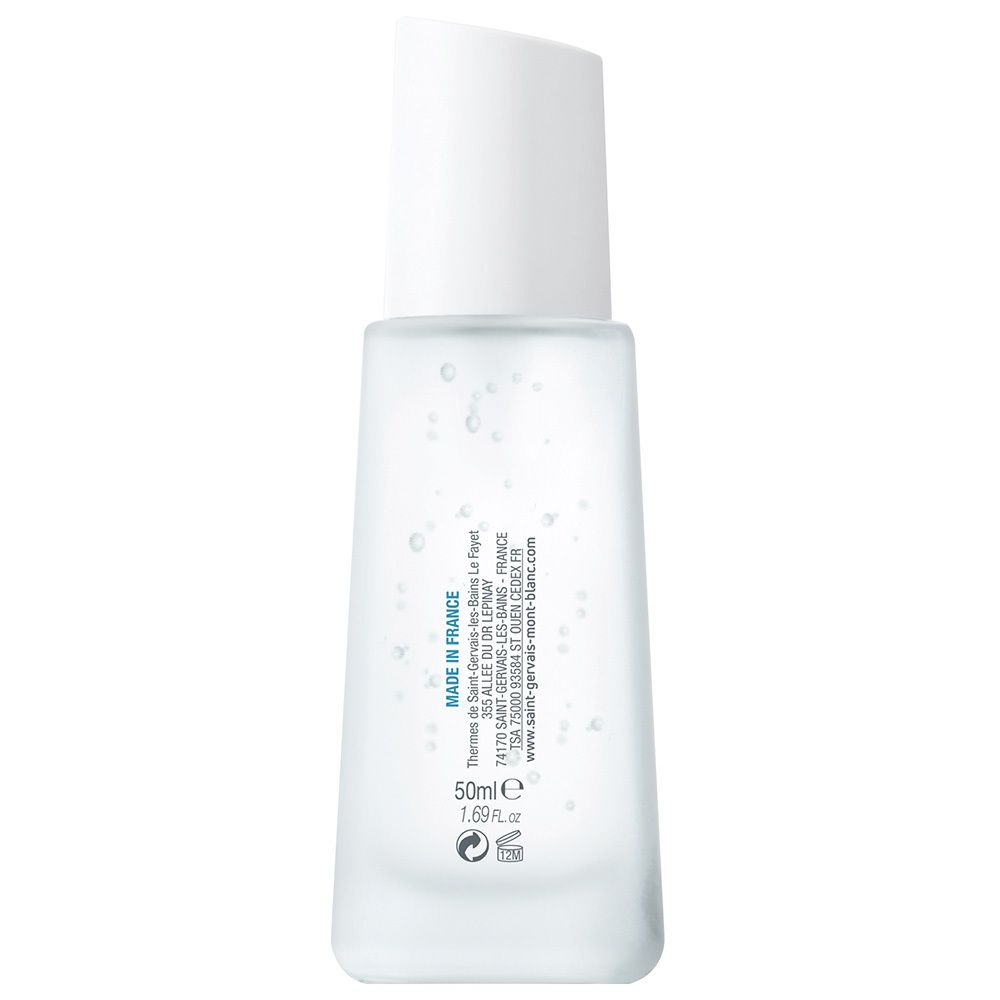 Dos du flacon avec texte. Fabriqué en France. 50ml. Logo. Informations de fabrication.