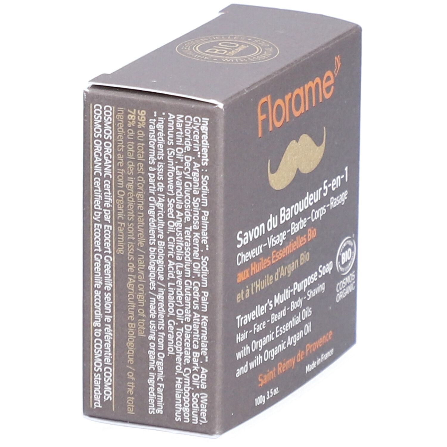 Florame 5 in 1 biologische ceder & argan zeep voor mannen