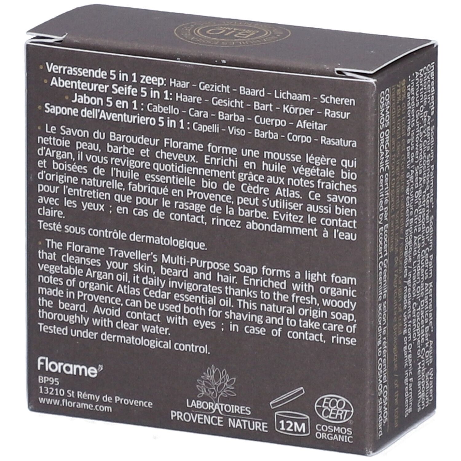 Florame 5 in 1 biologische ceder & argan zeep voor mannen