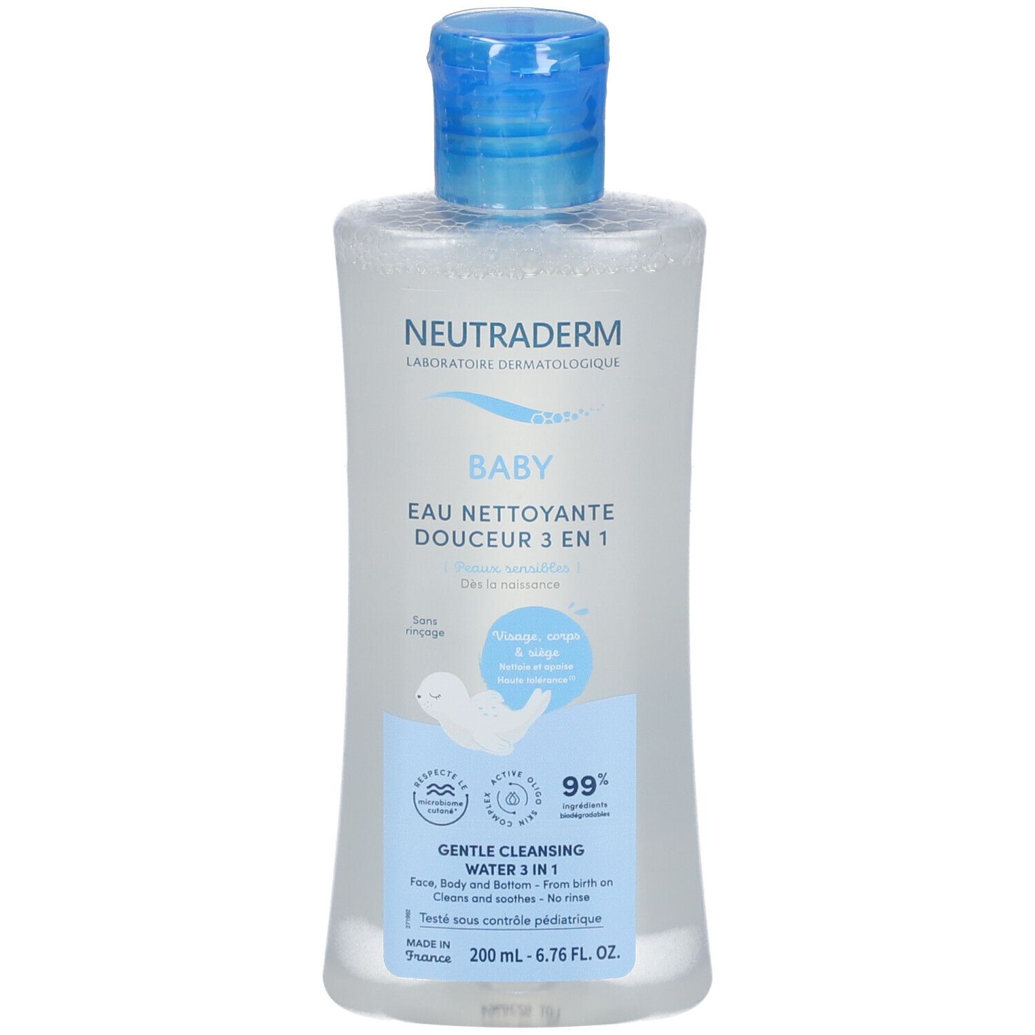 NEUTRADERM BABY EAU NETTOYANTE DOUCEUR 3 EN 1 - Eau nettoyante douceur 3 en 1, sans rinçag