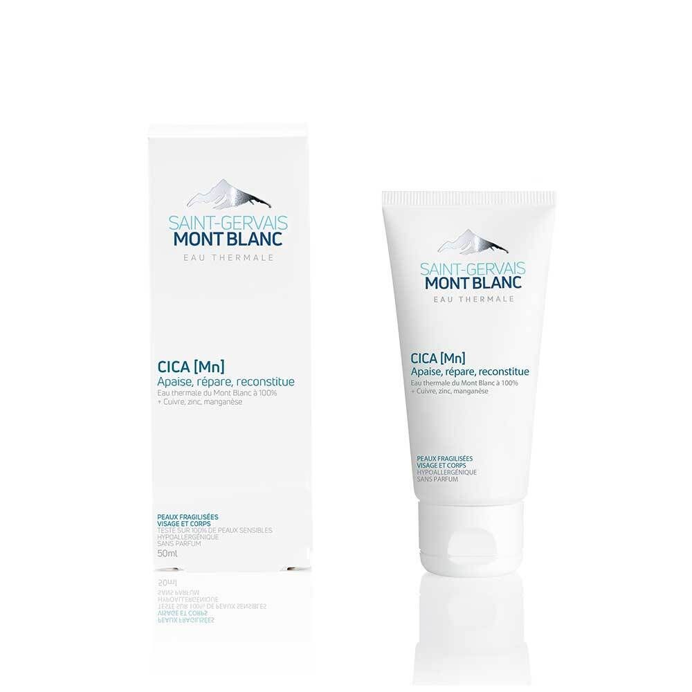 Product Saint-Gervais MONT BLANC Cica [Mn] met verpakking. Tube en doos. Voor de gevoelige huid.