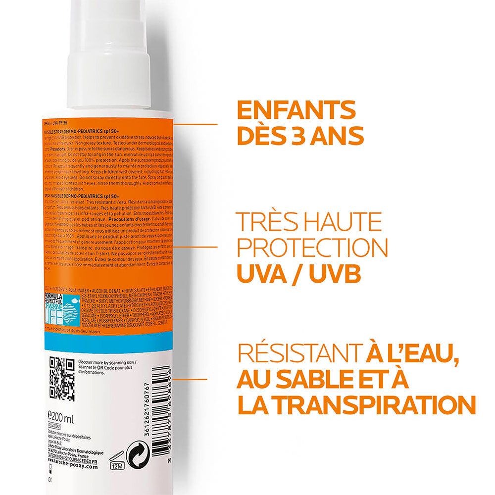 ANTHELIOS DERMO PEDIATRICS  SPRAY ENFANT SPF 50+ SANS PARFUM - Spray invisible enfant derm