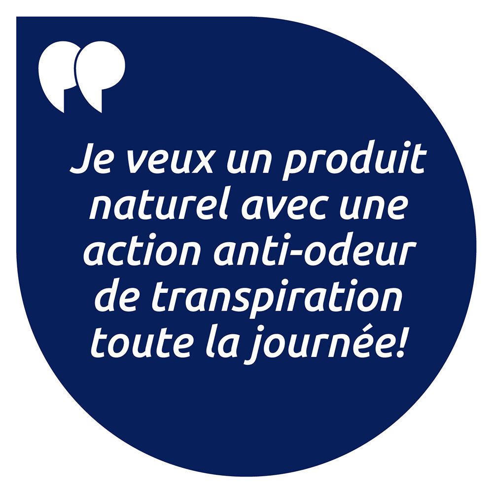 Tekstcitaat in een tekstballon. Tekst: Ik wil een natuurlijk product met anti-geurwerking.