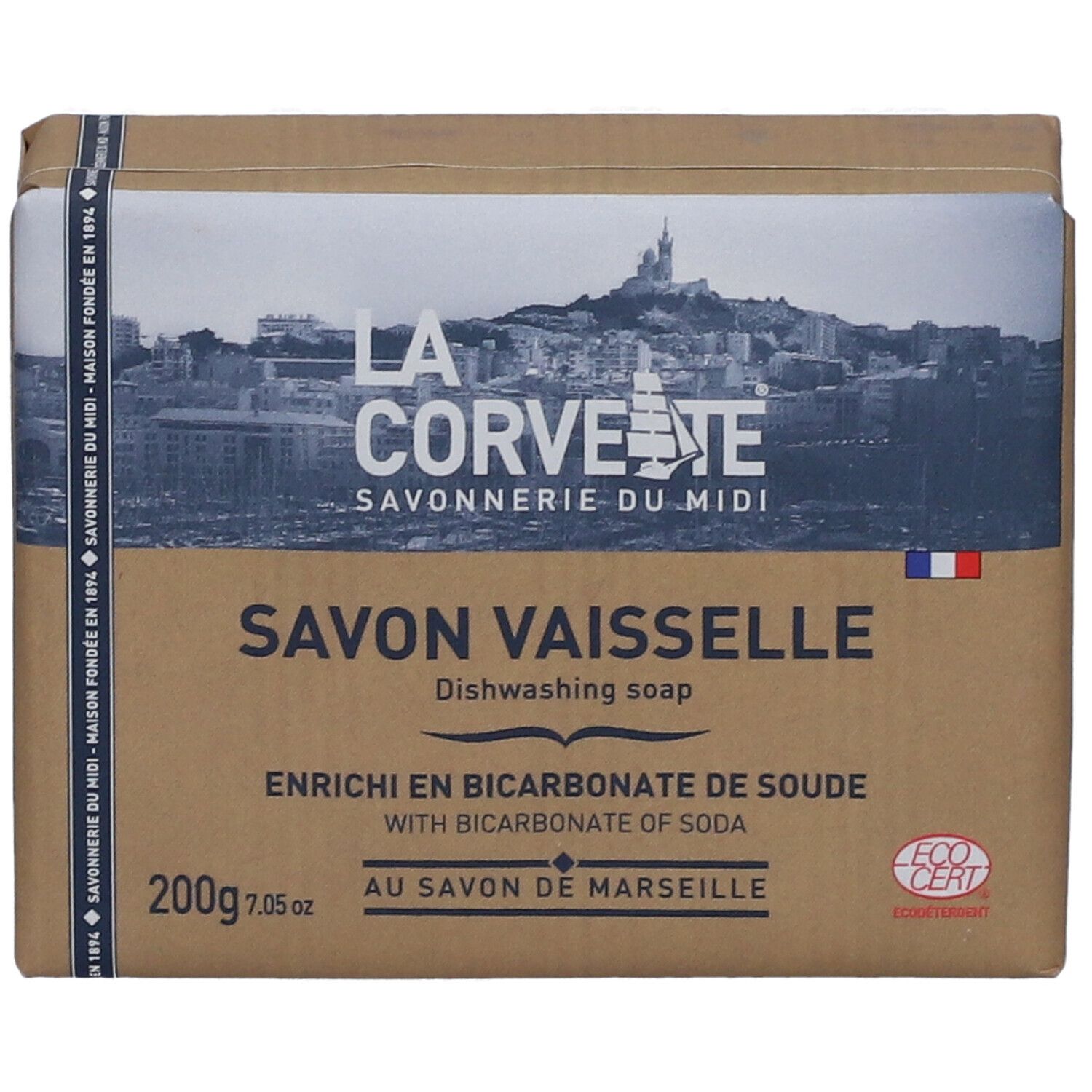 LA CORVETTE Marseille zeep vaatwasmiddel verrijkt met natriumbicarbonaat