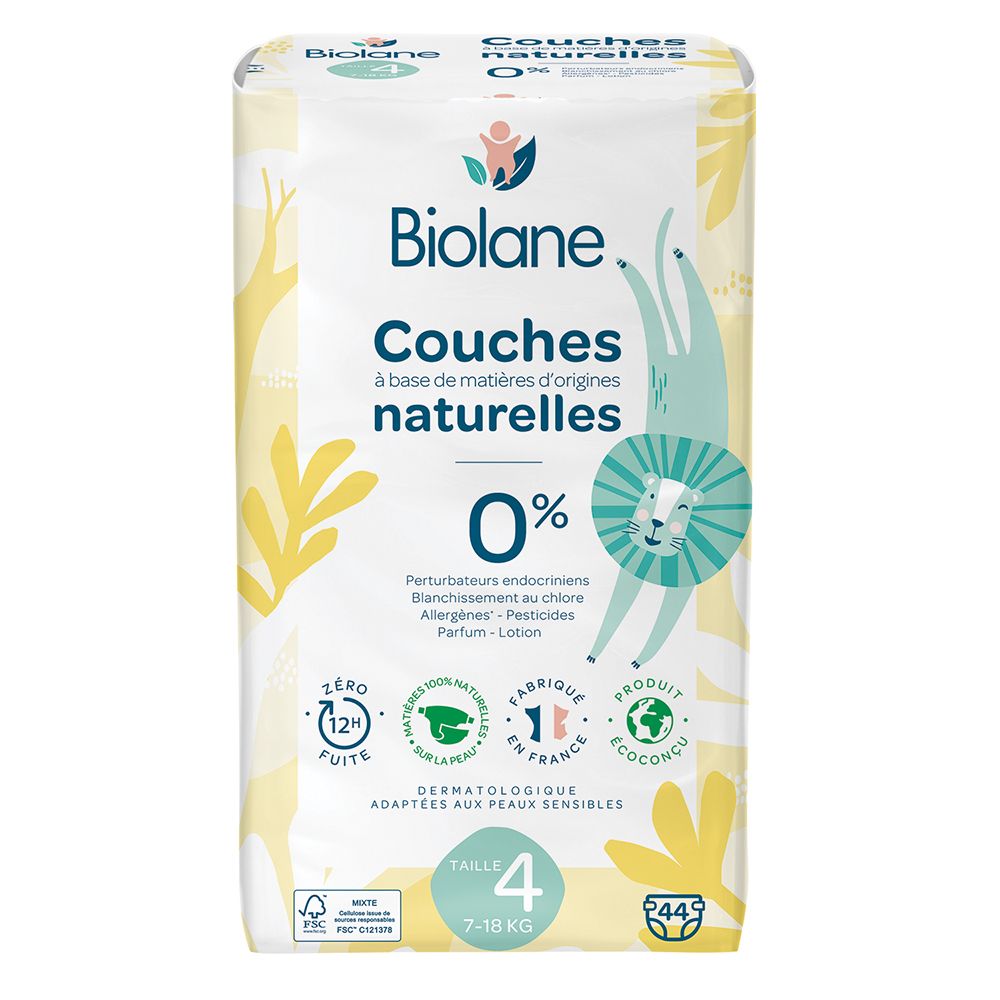 Biolane - Natural Luiers Maat 4 - Ultra-Absorberend - Geen Lekkage - 44 stuks