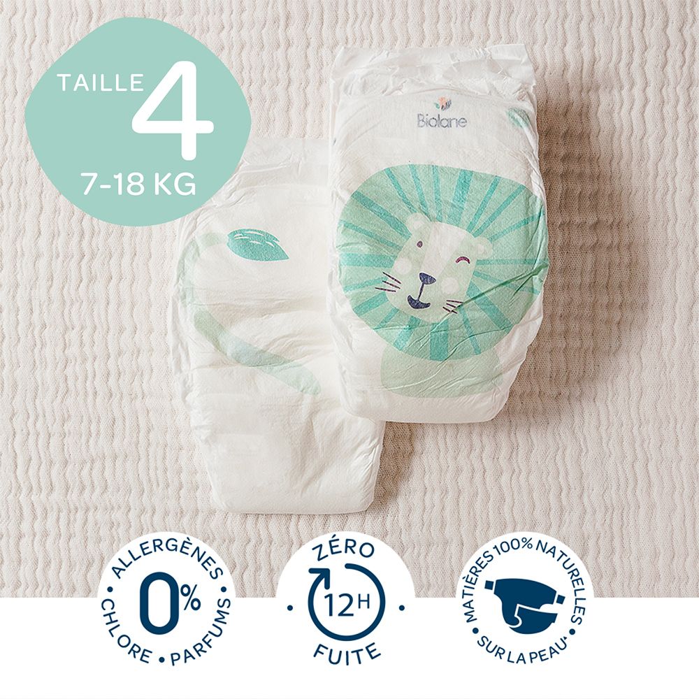 Biolane - Natural Luiers Maat 4 - Ultra-Absorberend - Geen Lekkage - 44 stuks