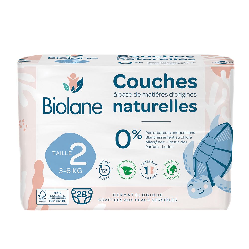 Biolane - Natural Luiers Maat 2 - Ultra-Absorberend - Geen Lekkage - 28 Stuks