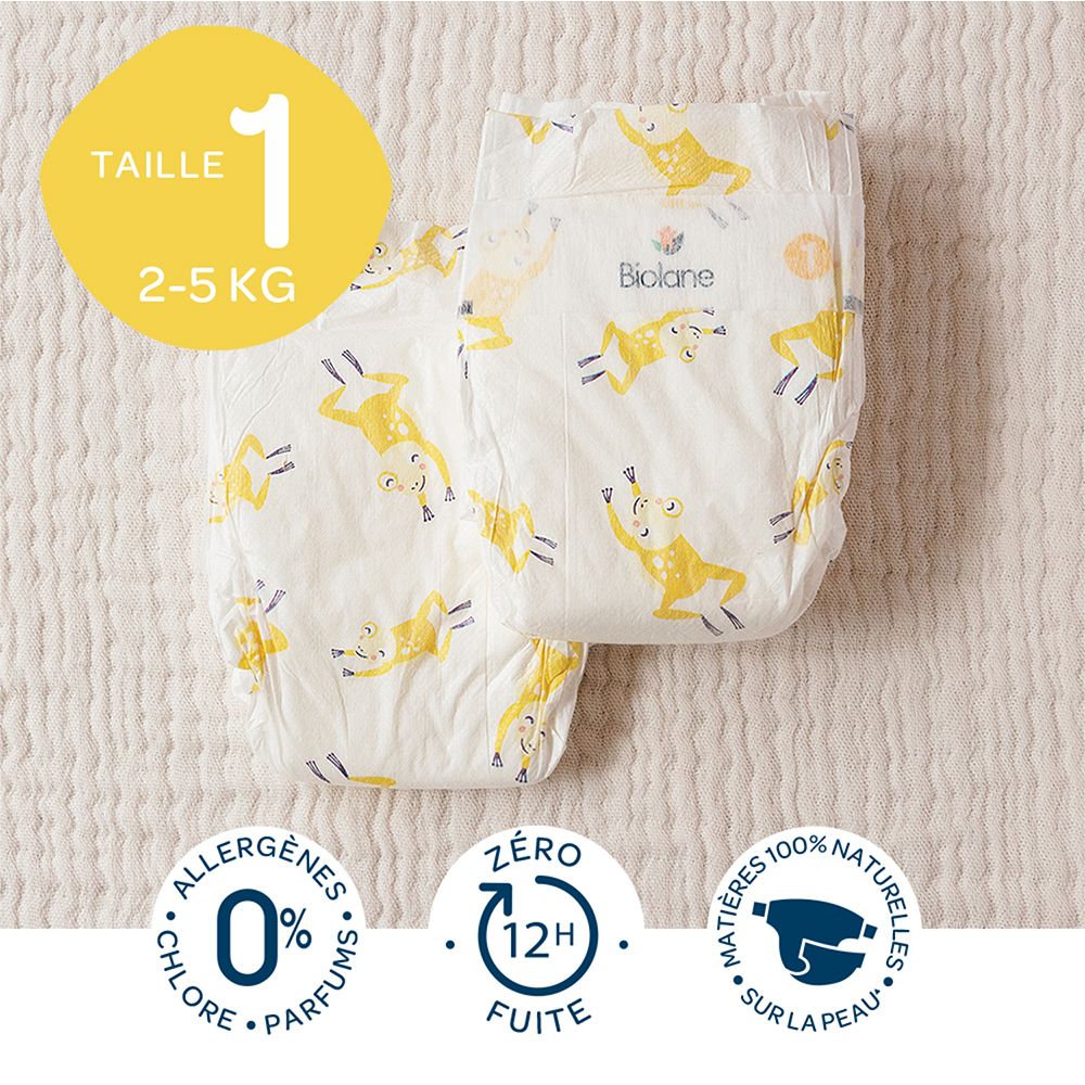 Biolane - Natural Luiers Maat 1 - Ultra-Absorberend - Geen Lekkage - 28 Stuks