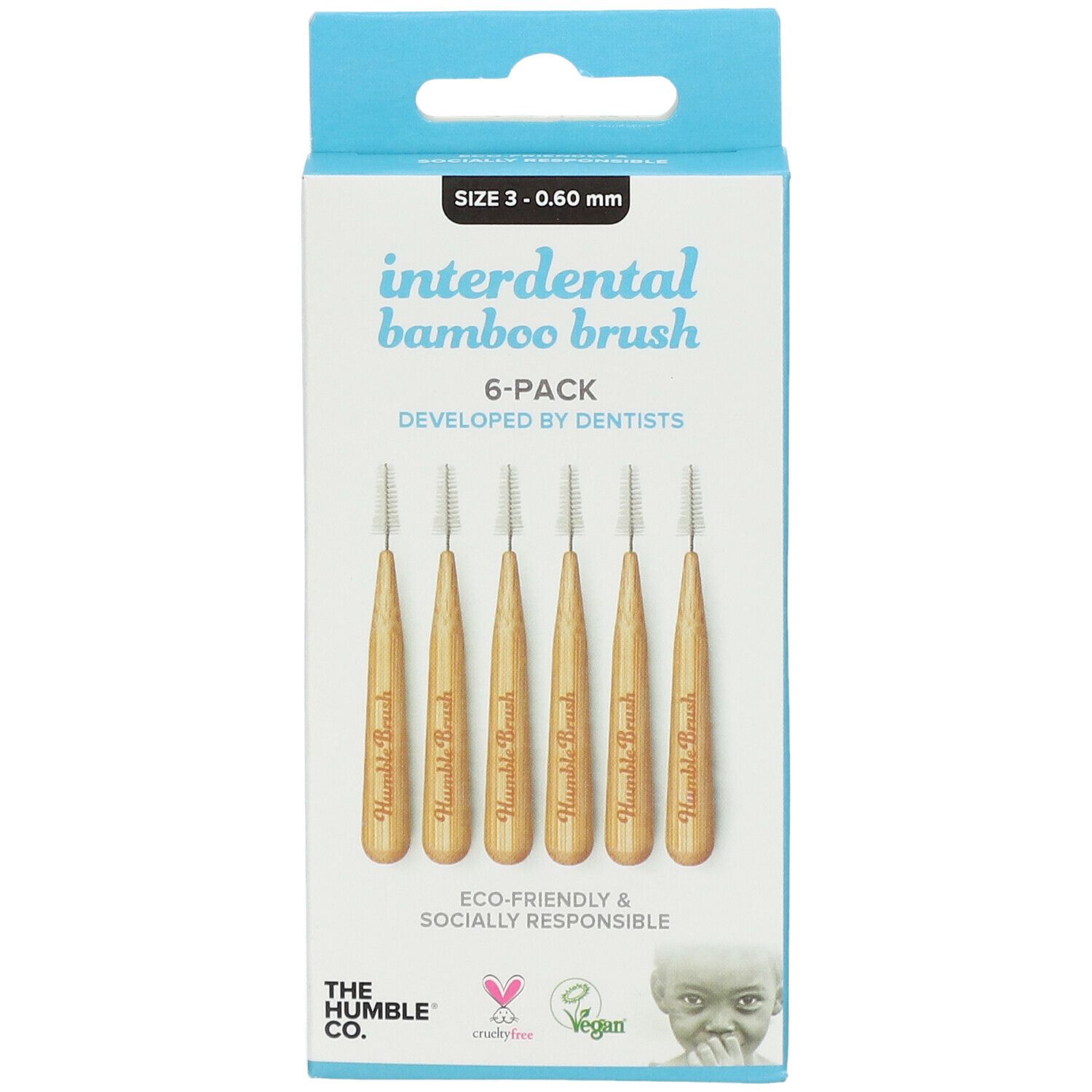 The Humble Co. Humble Interdental Brush® Brossette interdentaire en bambou Taille 3 - 0,6 mm