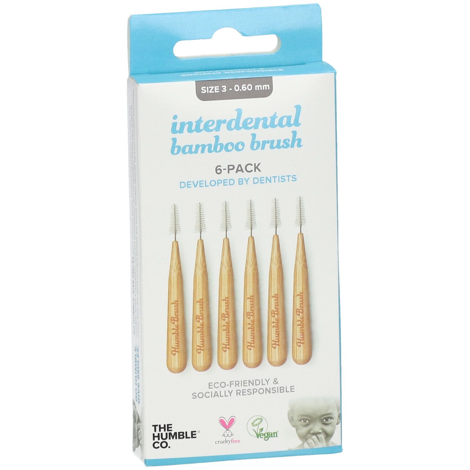The Humble Co. Humble Interdental Brush® Brossette interdentaire en bambou Taille 3 - 0,6 mm