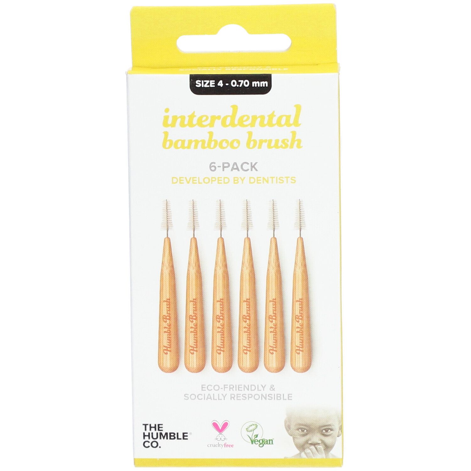 The Humble Co. Humble Interdental Brush® Brossette interdentaire en bambou Taille 4 - 0,7 mm