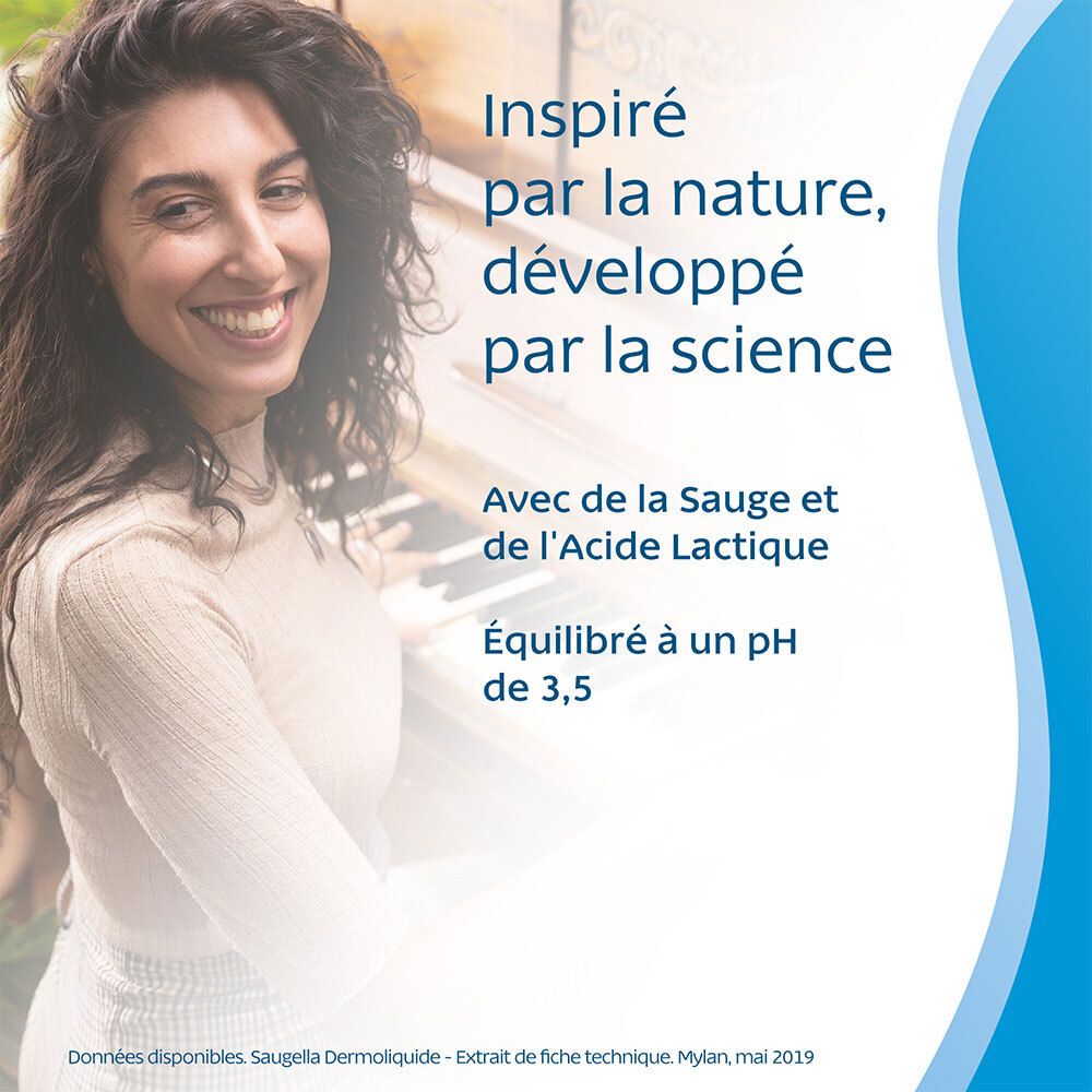 Saugella - Dermoliquide - Soin lavant pour l’hygiène intime quotidienne des femmes adultes - à base d’extrait de Sauge - Assure le bien-être intime quotidien - Flacon 750 ml