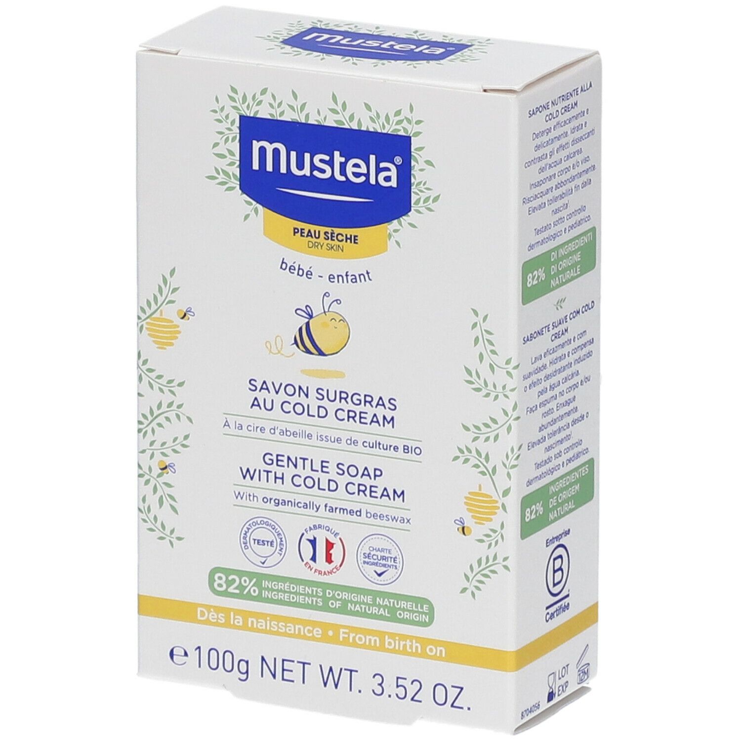 Mustela Savon Surgras au Cold Cream Peau Sèche