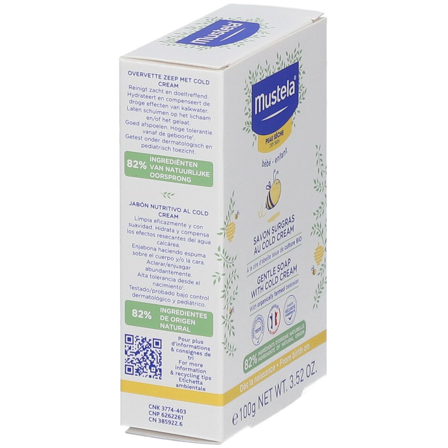 Mustela Savon Surgras au Cold Cream Peau Sèche