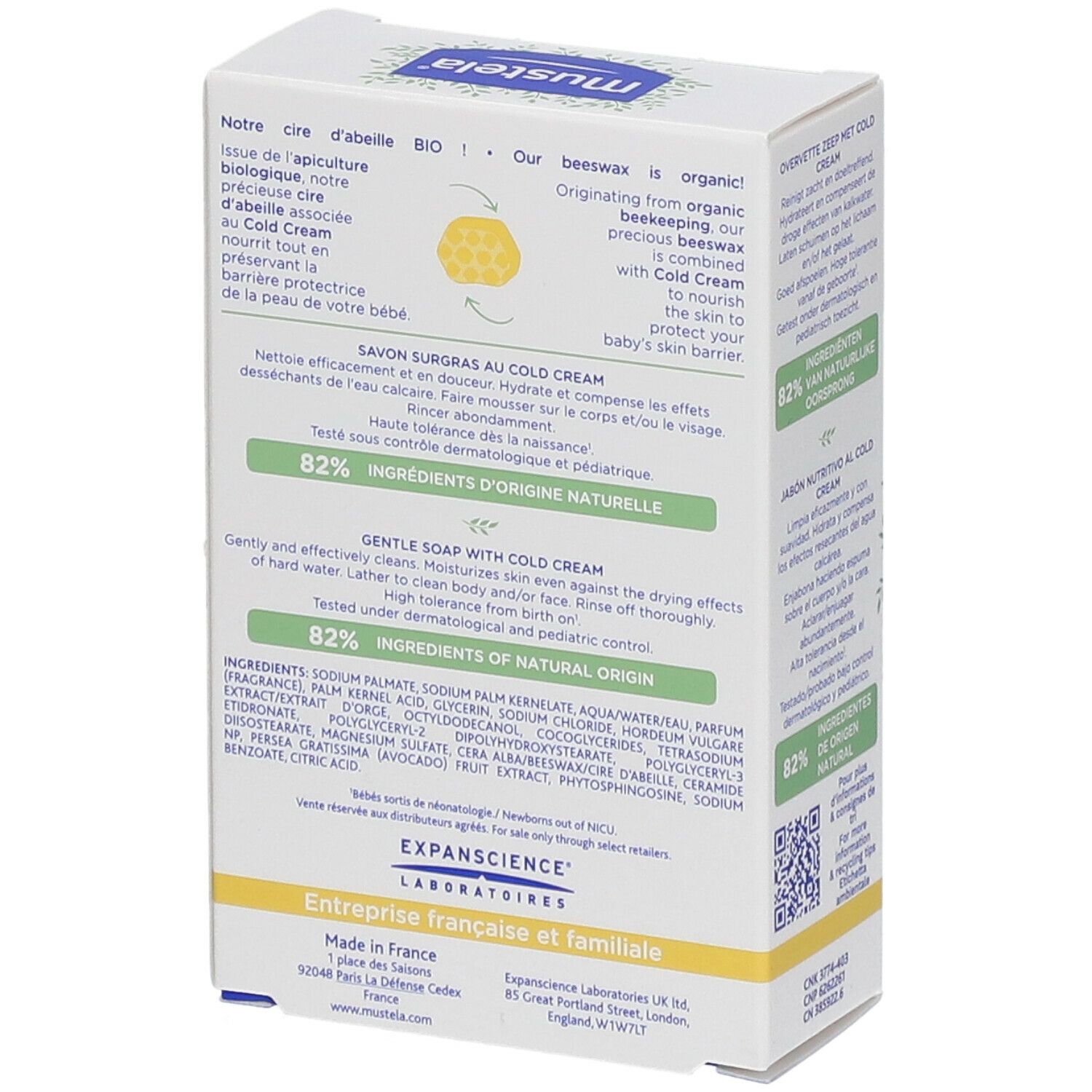 Mustela Savon Surgras au Cold Cream Peau Sèche