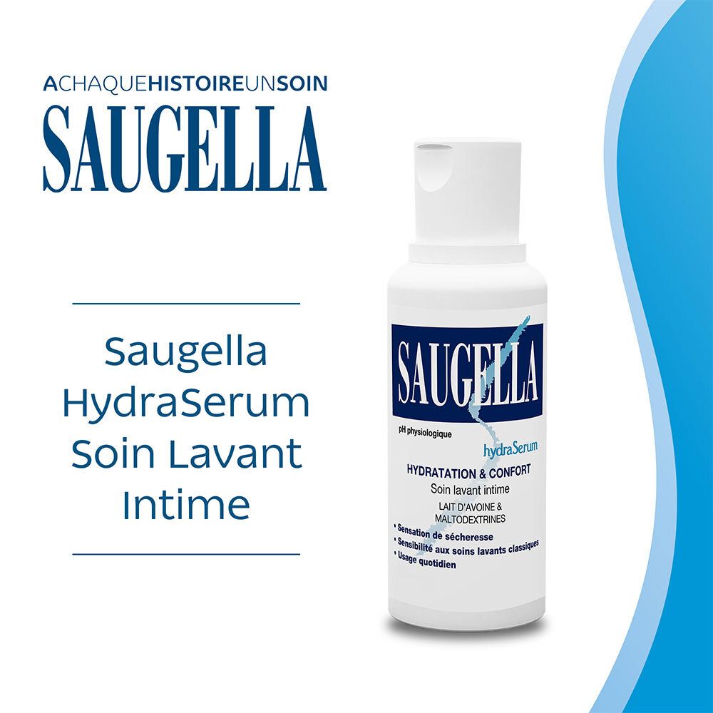 SAUGELLA LIGNE BLEUE HYDRASERUM - Soin lavant doux pour usage intime.  - fl 200 ml