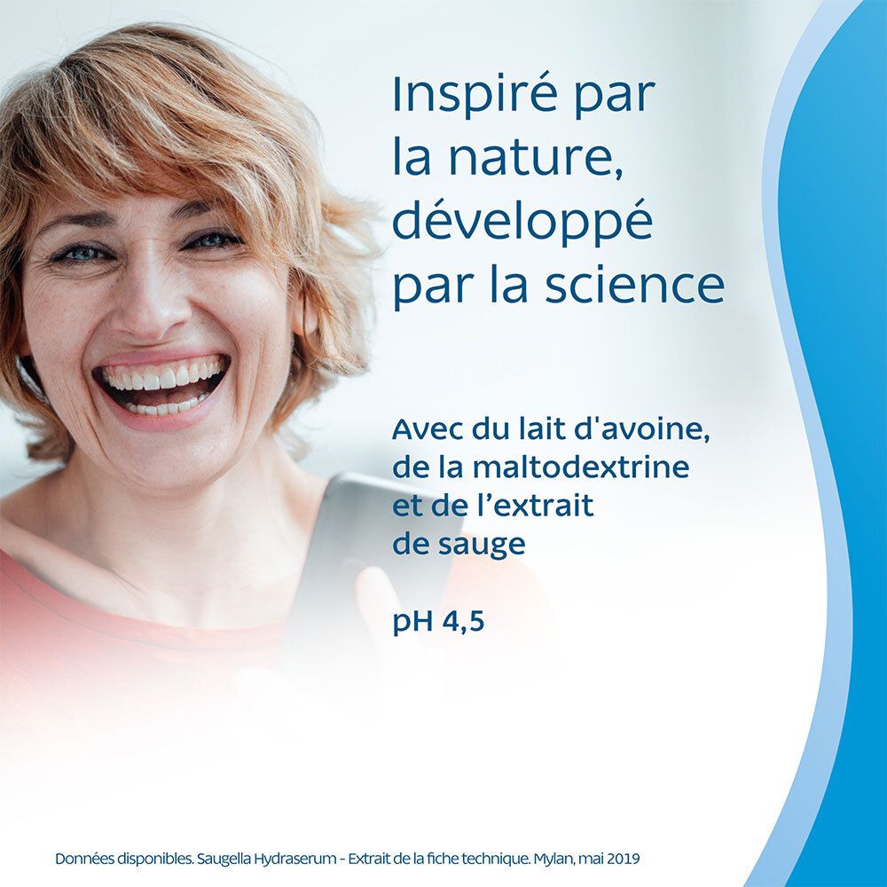 SAUGELLA LIGNE BLEUE HYDRASERUM - Soin lavant doux pour usage intime.  - fl 200 ml