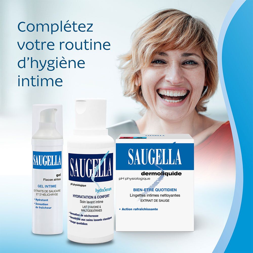 SAUGELLA LIGNE BLEUE HYDRASERUM - Soin lavant doux pour usage intime.  - fl 200 ml