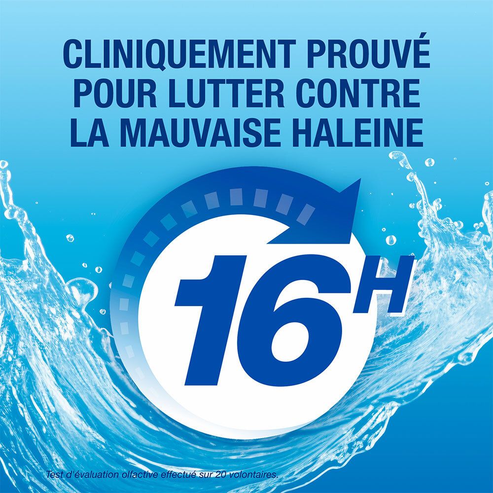 Bain de bouche CB12 : Cliniquement prouvé contre la mauvaise haleine pendant 16 heures.